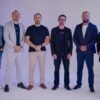 Da esquerda para a direita: Rafael Moraes, Tibério Lemes, Waller Maciel, Maxmiliano Barbosa, Gleidson Soares e Leonardo Moreira, sócios-diretores da Pacto Soluções
