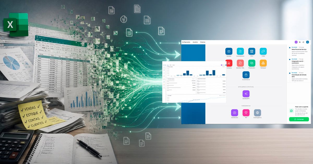 Evolução de planilhas em Excel para o ERP.