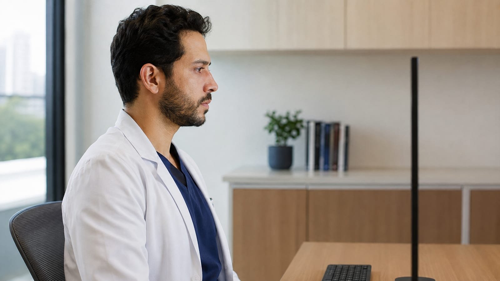 Médico utilizando IA